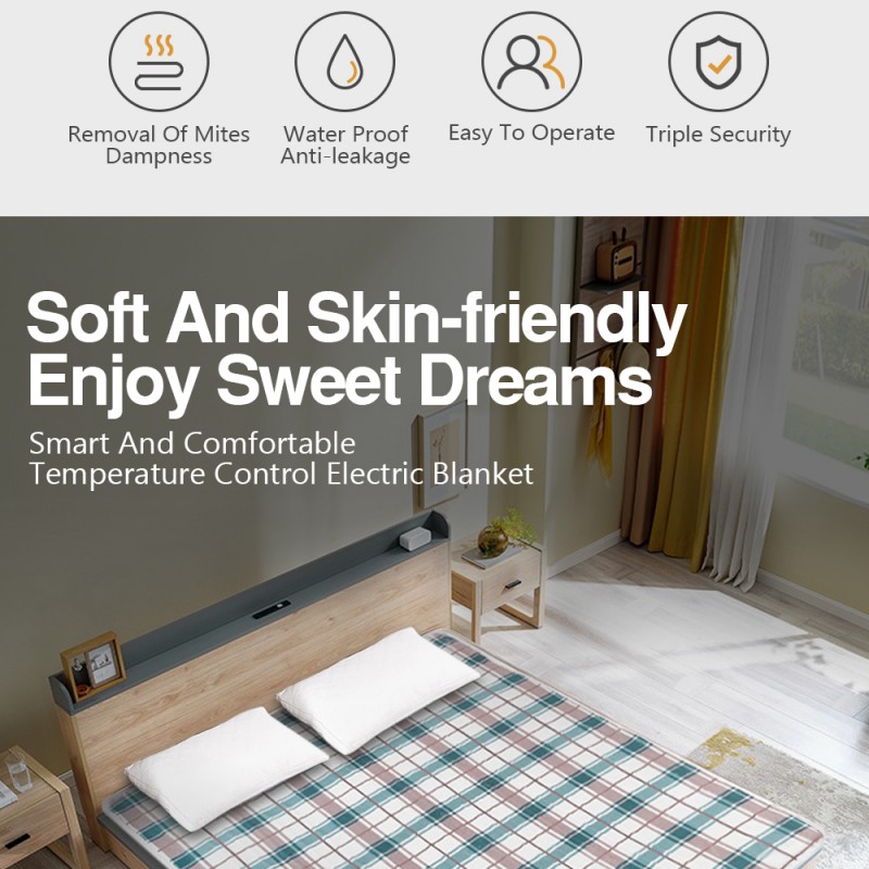 Electric Blanket 110-220V Thicker Heater Single / Double Body Warmer Heated Blanket Mattress Thermostat Electric Heating Blanket Electric Blanket 110-220V Thicker Heater Single / Double Body Warmer Heated Blanket Mattress Thermostat Electric Heating Blanket