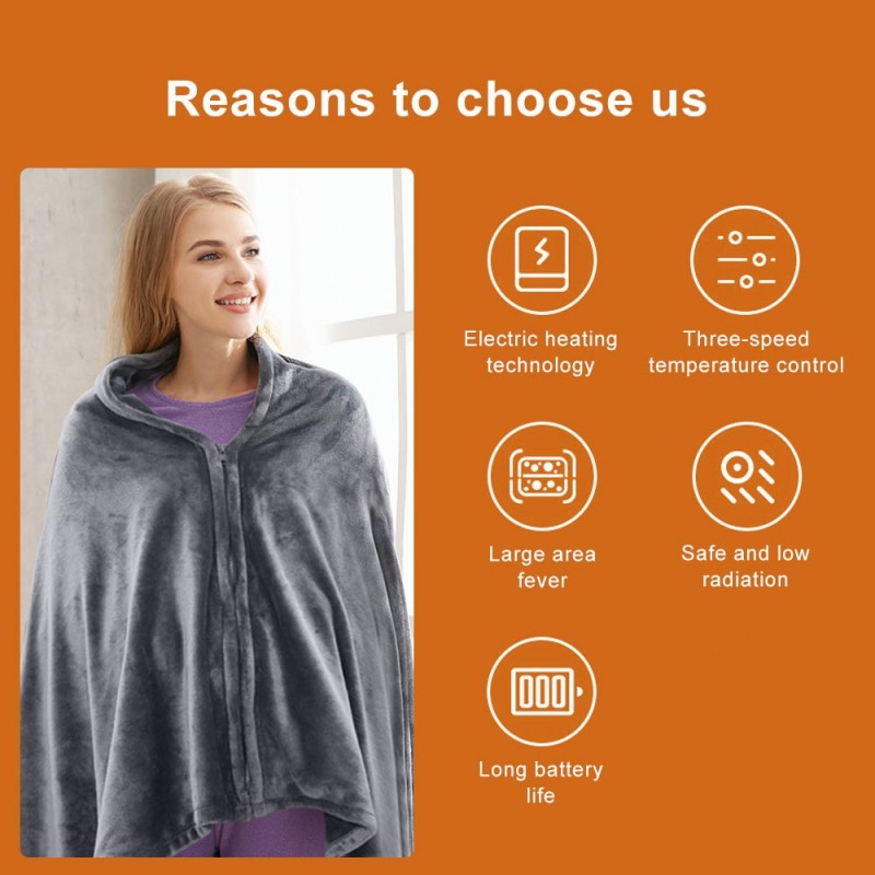 USB Electric Heating Blanket Warm Shawl Coral Fleece Plush 3-speed Adjust Temperature Winter Large 150x80cm Winter Keep Warm Pad USB Electric Heating Blanket Warm Shawl Coral Fleece Plush 3-speed Adjust Temperature Winter Large 150x80cm Winter Keep Warm Pad